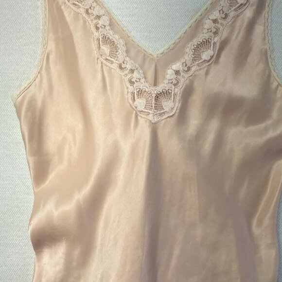 Vtg Barbizon Satin Remarque Womens Lace Chemise Medium Pale Pink Lace - Picture 2 of 14